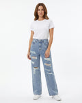 Heidi Outlet - Lemir | Weitgeschnittene Zerrissene Hose Damen