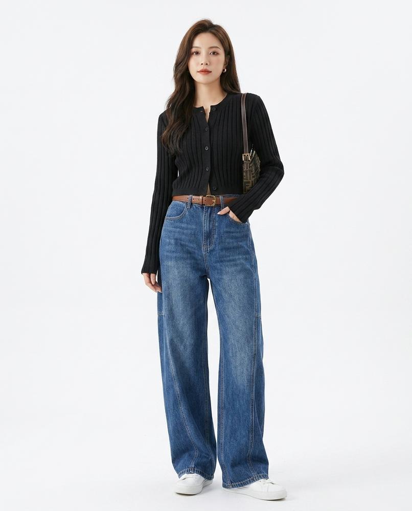 Heidi Outlet - Lynal | Hochtaillierte Weitgeschnittene Hose Damen