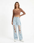 Heidi Outlet - Kerel | Zerrissene Weit Geschnittene Hose Damen