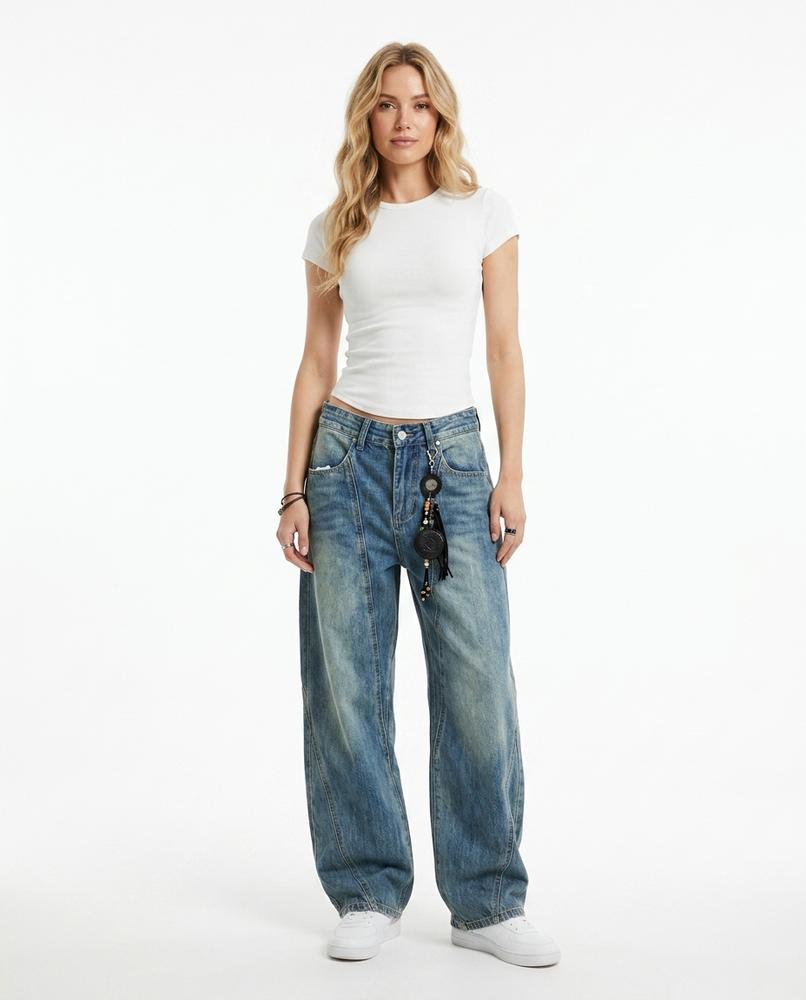 Heidi Outlet - Leron | Weitgeschnittene Gewaschene Hose Damen