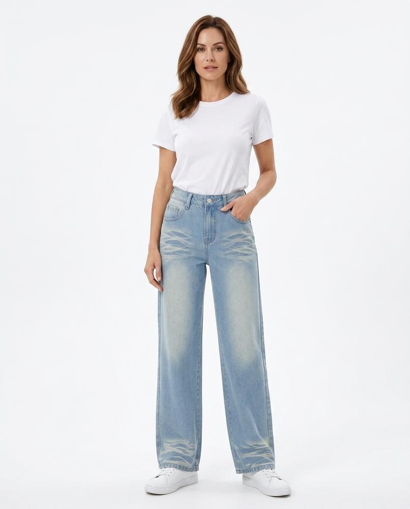 Heidi Outlet - Lyran | Weit Geschnittene Verwaschene Hose Damen