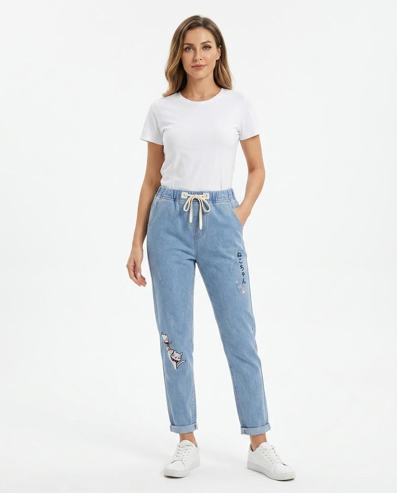 Heidi Outlet - Rolan | Bestickte Gerade Hose Damen