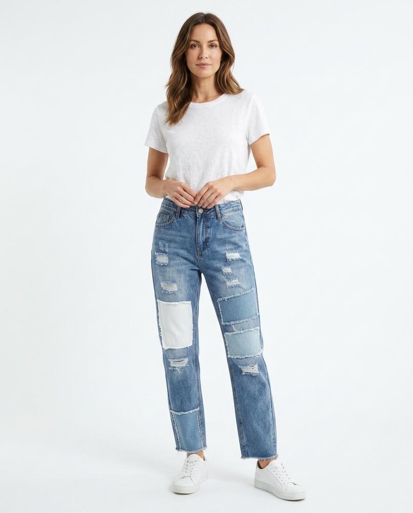 Heidi Outlet - Eltor | Geflickte Gerade Hose Damen