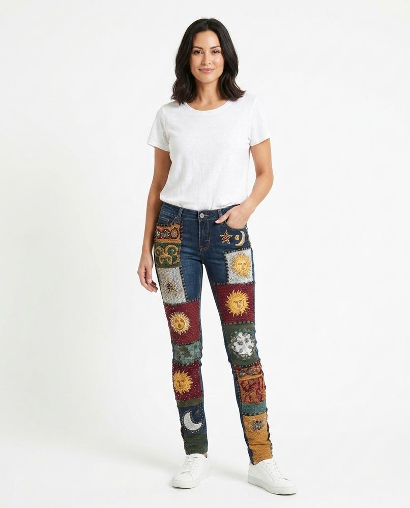 Heidi Outlet - Neran | Gepatchte Enganliegende Hose Damen