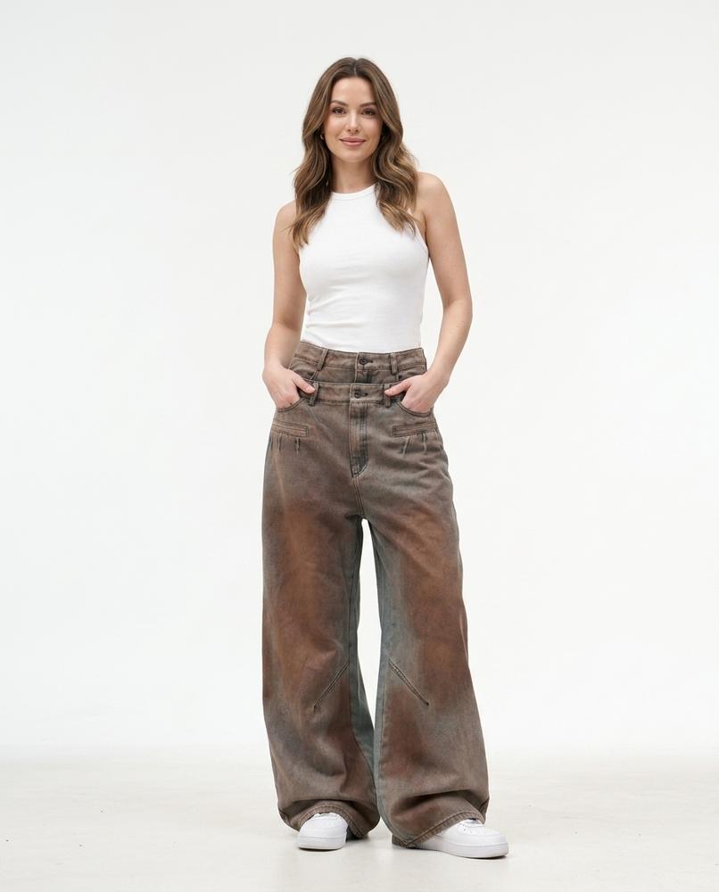 Heidi Outlet - Caral | Weitgeschnittene Gewaschene Hose Damen