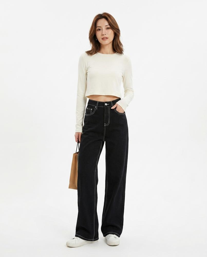 Heidi Outlet - Lomer | Hochgeschnittene Weite Hose Damen