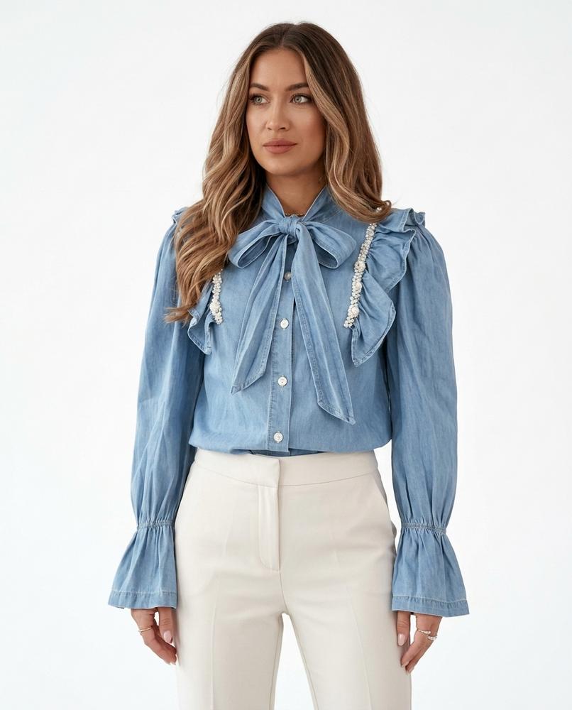 Heidi Outlet - Arlin | Langärmelige Gerüschte Bluse Damen