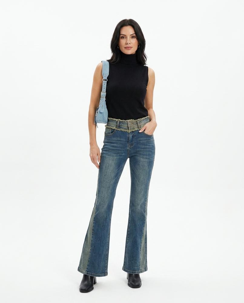 Heidi Outlet - Arran | Hochgeschnittene Ausgestellte Hose Damen