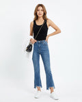 Heidi Outlet - Loron | Ausgestellte Gefranste Hose Damen