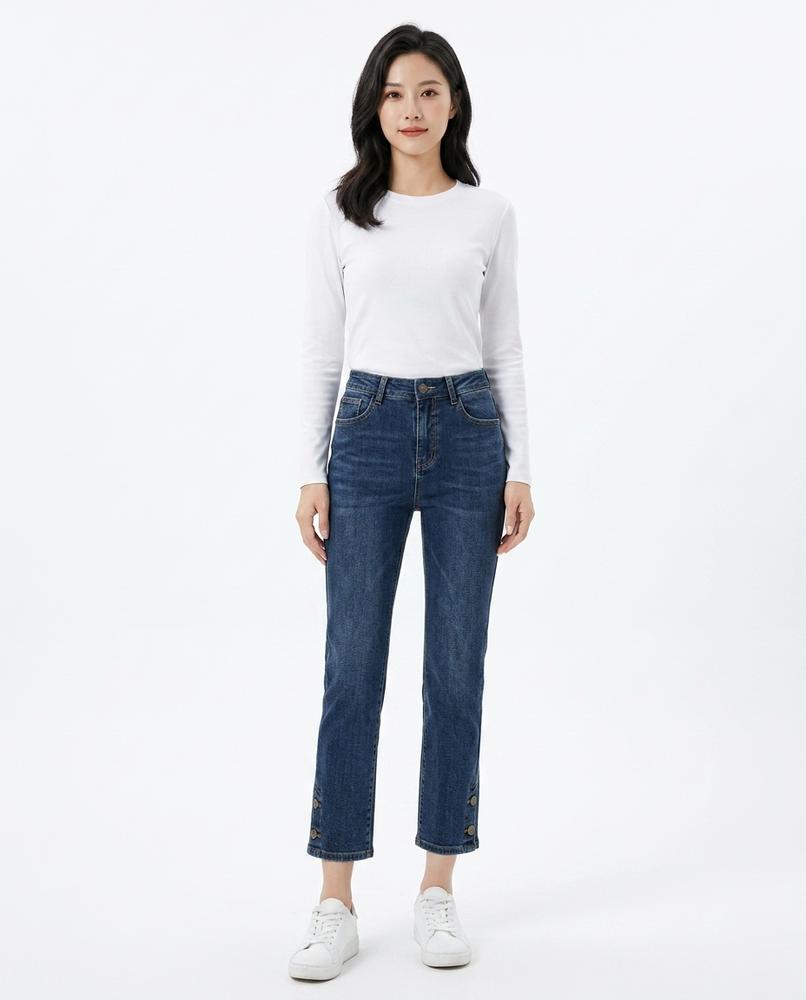Heidi Outlet - Vakar | Verkürzte Geknöpfte Hose Damen