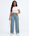 Heidi Outlet - Lylan | Zweifarbige Weitgeschnittene Hose Damen