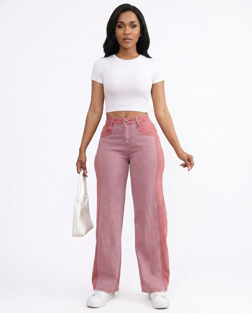 Heidi Outlet - Lylan | Zweifarbige Weitgeschnittene Hose Damen