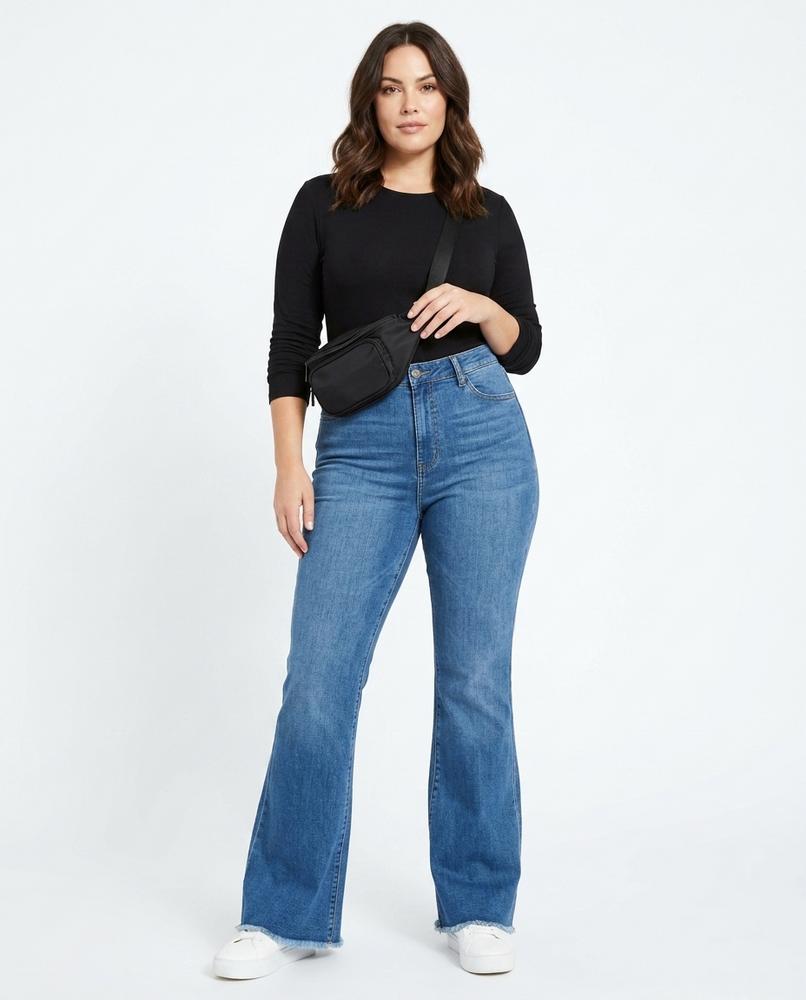 Heidi Outlet - Venav | Hochgeschnittene Ausgestellte Hose Damen