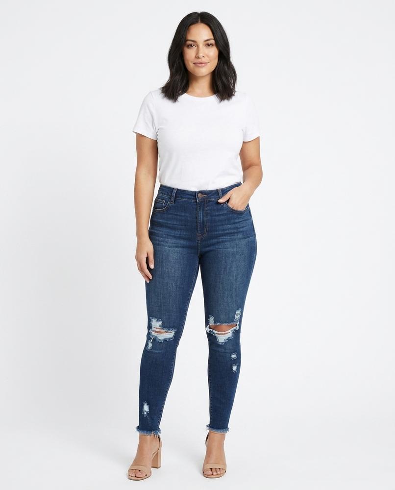 Heidi Outlet - Arsen | Taillenhohe Zerrissene Hose Damen