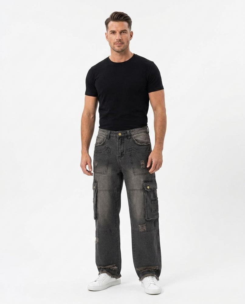 Heidi Outlet - Coram | Weitgeschnittene Distressed Hose Herren