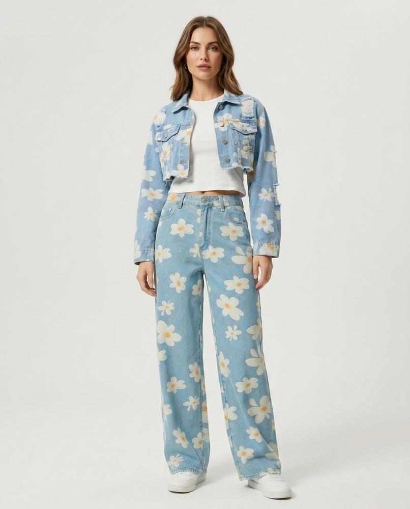Heidi Outlet - Elron | Gerade Gemusterte Hose Damen