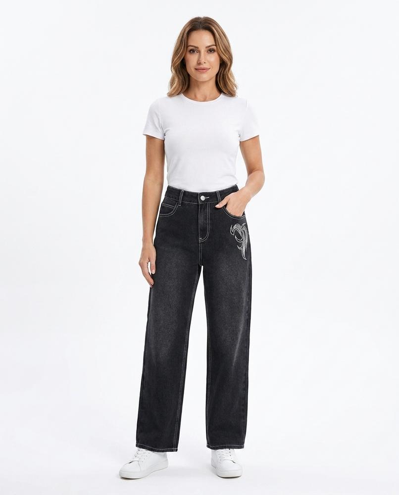 Heidi Outlet - Nolen | Bestickte Gewaschene Hose Damen