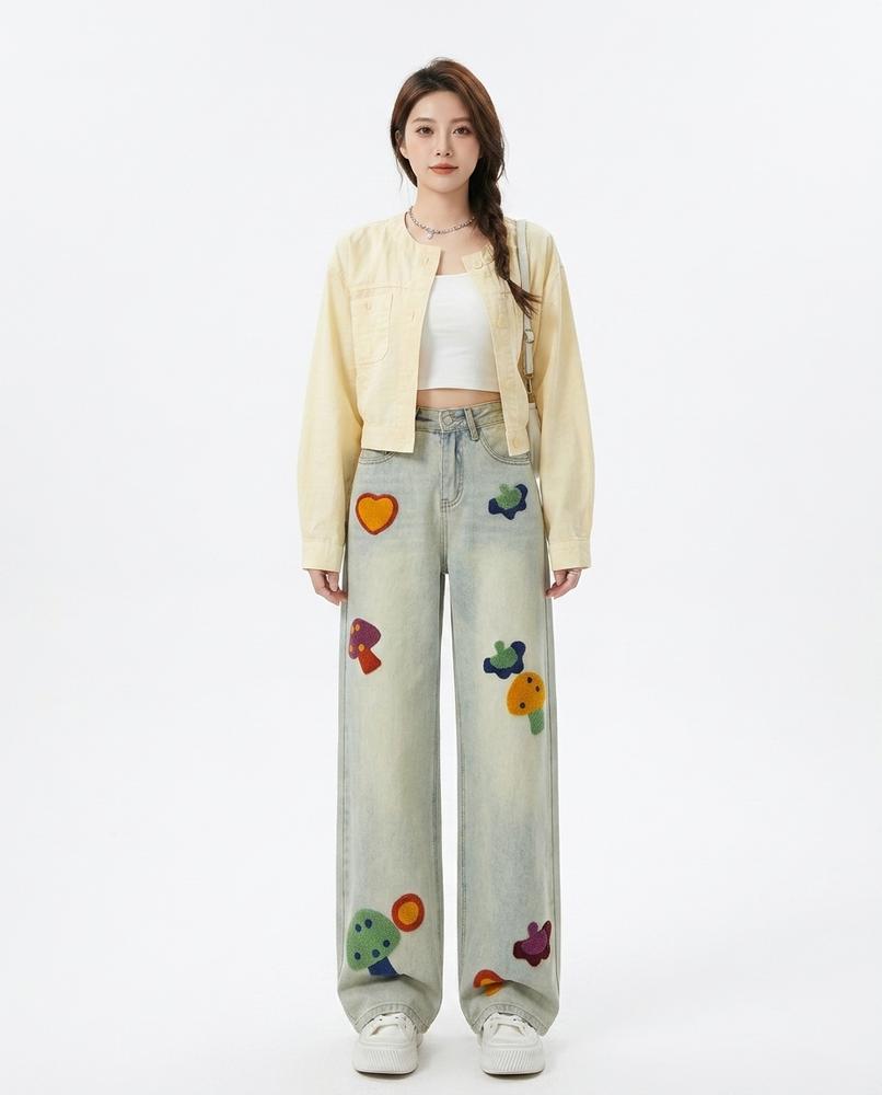 Heidi Outlet - Rotir | Applizierte Weitgeschnittene Hose Damen