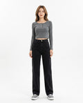 Heidi Outlet - Tisin | Weitgeschnittene Hochsitzende Hose Damen