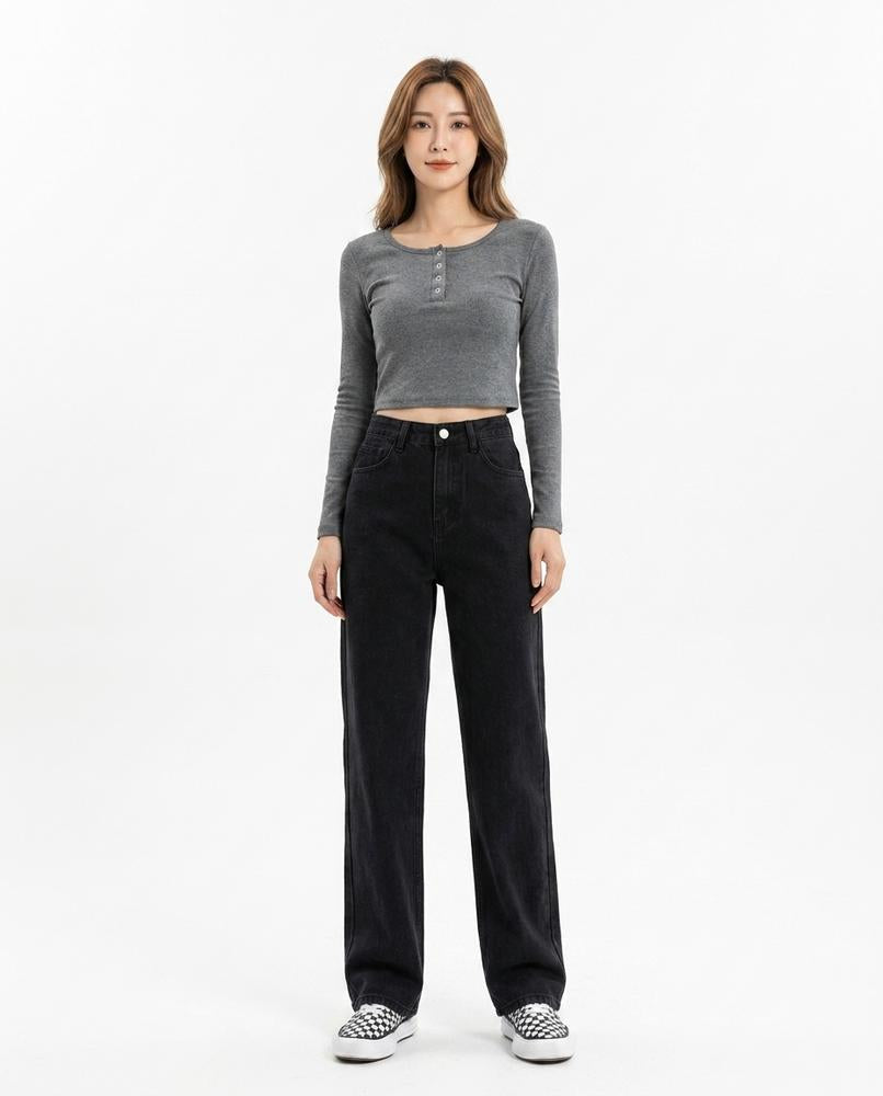 Heidi Outlet - Tisin | Weitgeschnittene Hochsitzende Hose Damen