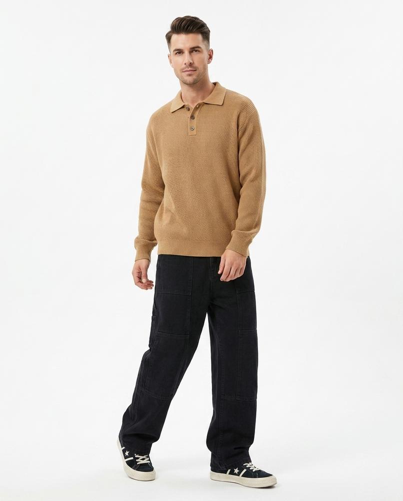 Heidi Outlet - Nirel | Langärmliger Strukturierter Pullover Herren