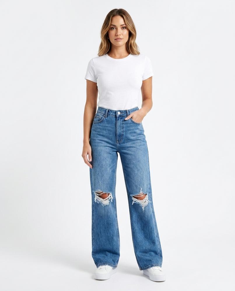 Heidi Outlet - Yover | Zerrissene Weit Geschnittene Hose Damen