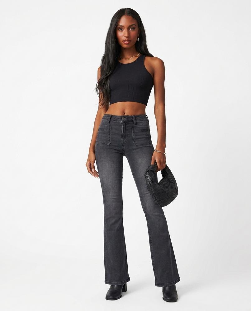 Heidi Outlet - Maken | Hochgeschnittene Ausgestellte Hose Damen