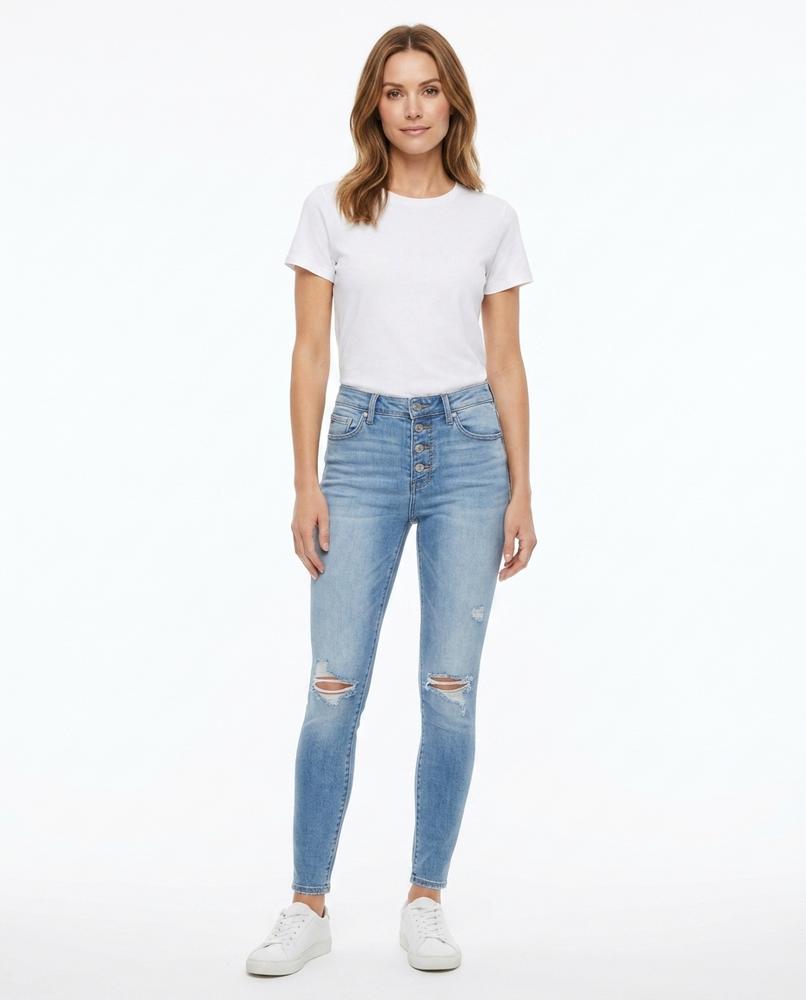 Heidi Outlet - Noram | Enganliegende Zerrissene Hose Damen