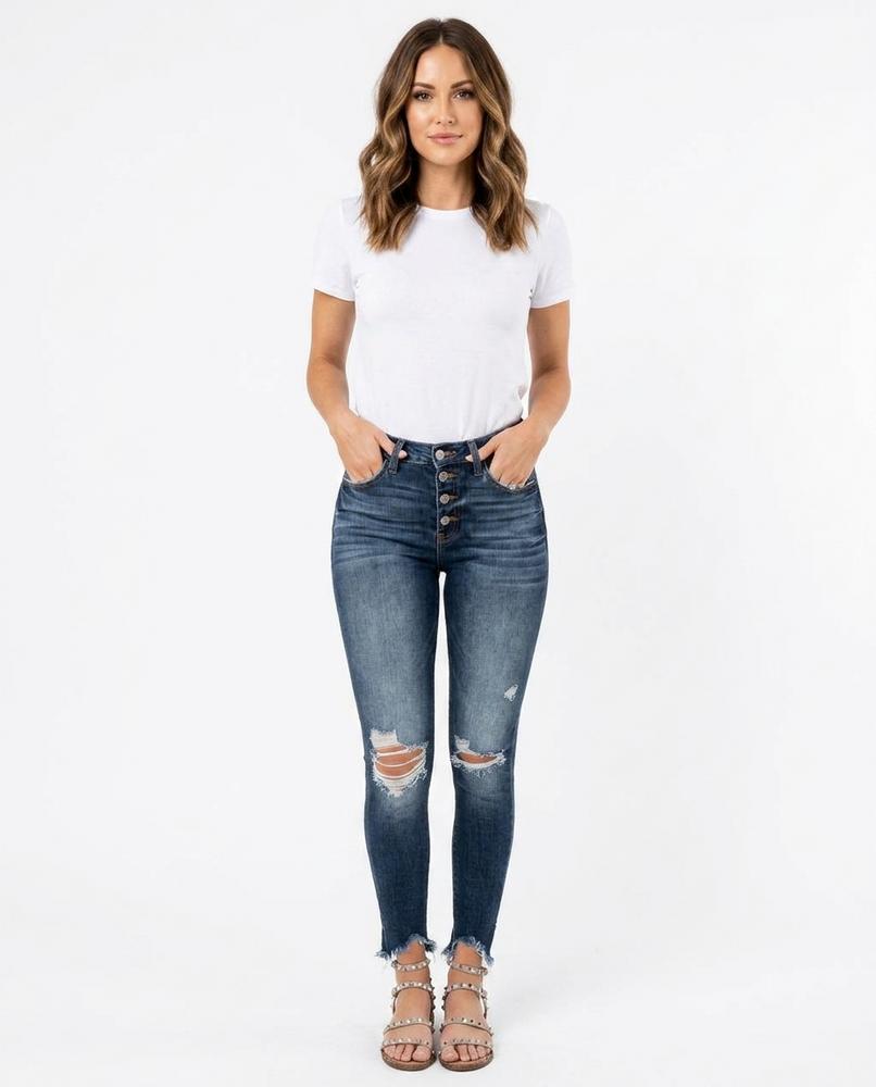 Heidi Outlet - Noram | Enganliegende Zerrissene Hose Damen
