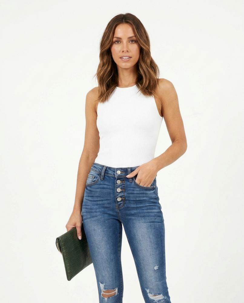 Heidi Outlet - Noram | Enganliegende Zerrissene Hose Damen